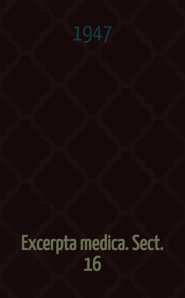 Excerpta medica. Sect. 16 : Cancer