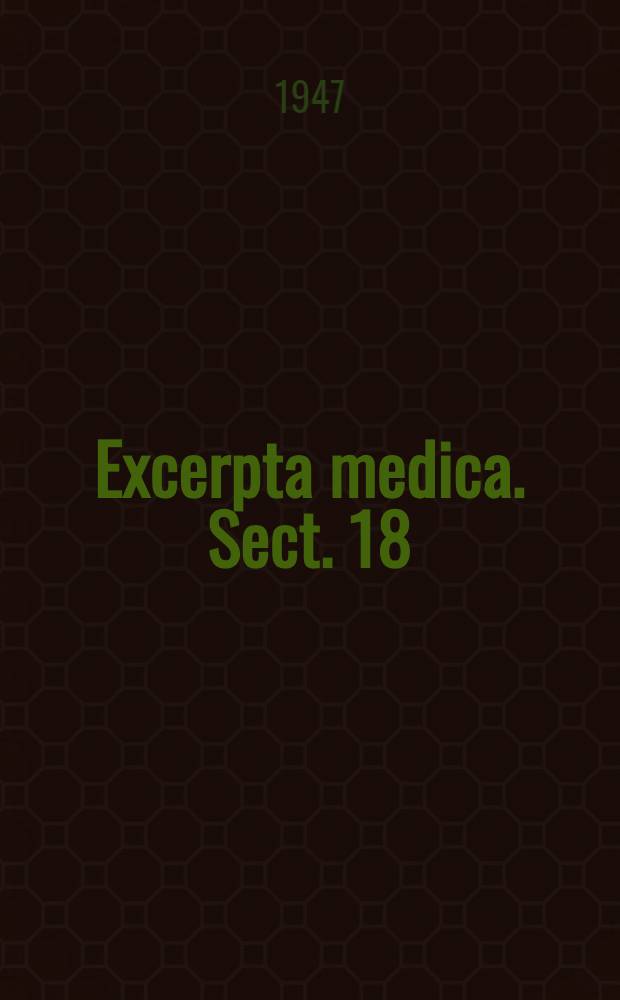 Excerpta medica. Sect. 18 : Cardiovascular diseases
