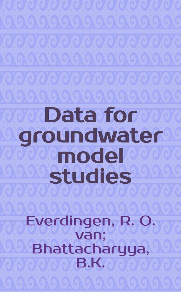 Data for groundwater model studies