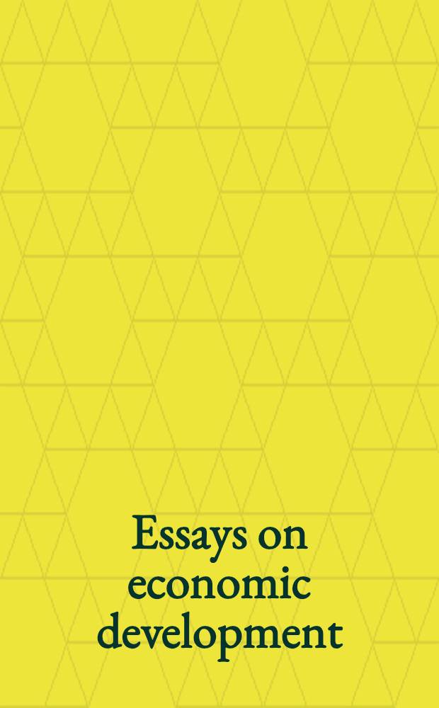 Essays on economic development