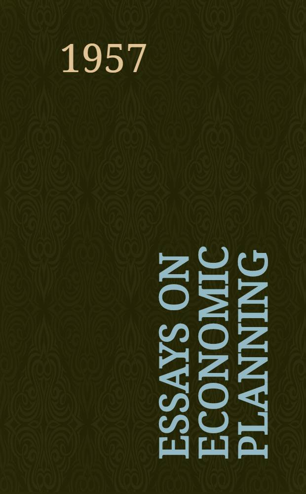 Essays on economic planning