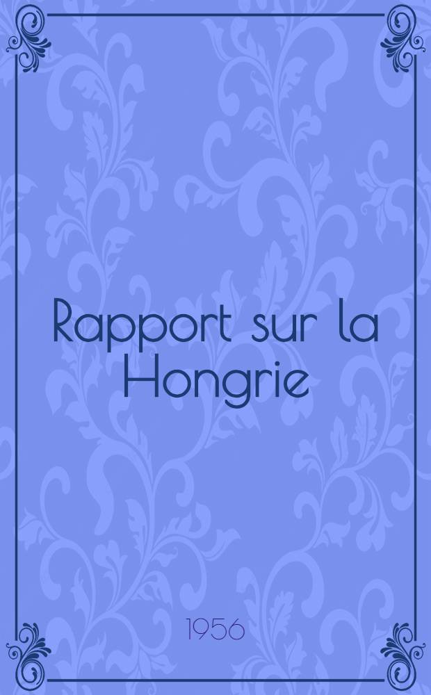 Rapport sur la Hongrie