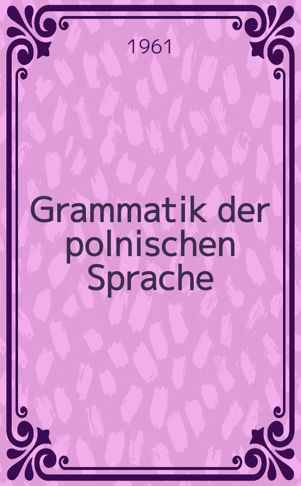 Grammatik der polnischen Sprache