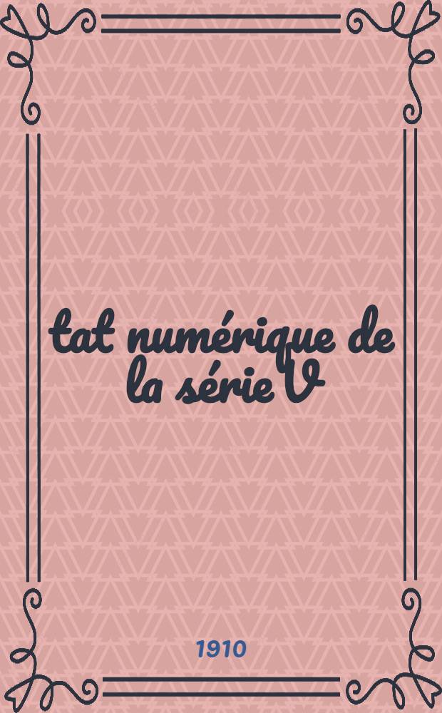 État numérique de la série V (Cultes) [des] Archives départementales postérieures à 1790