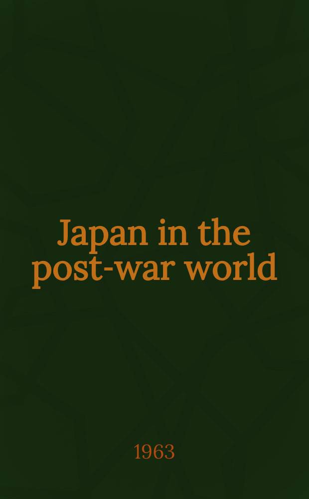 Japan in the post-war world