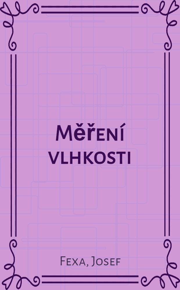 Měření vlhkosti
