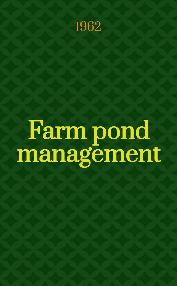 Farm pond management