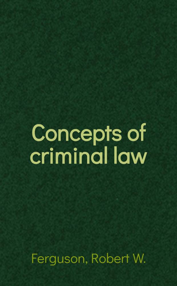 Concepts of criminal law