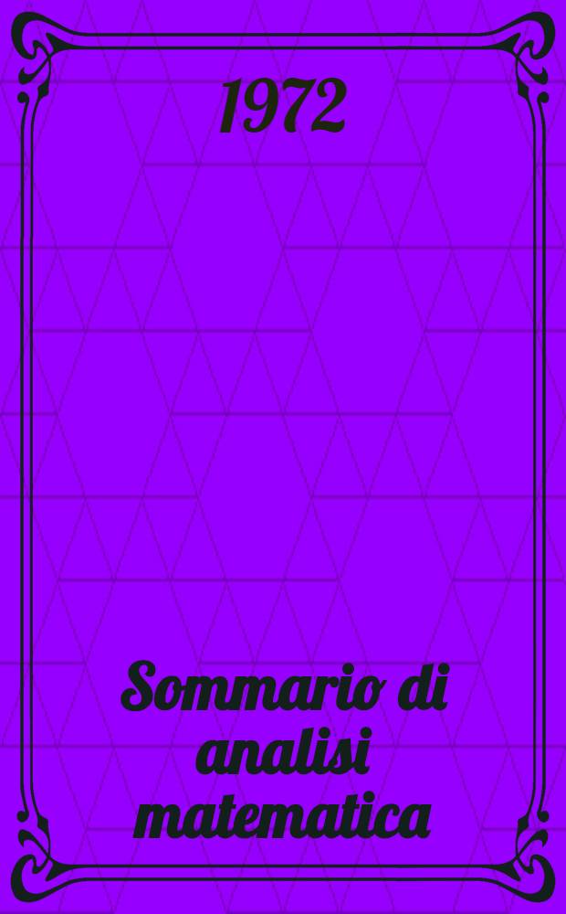 Sommario di analisi matematica