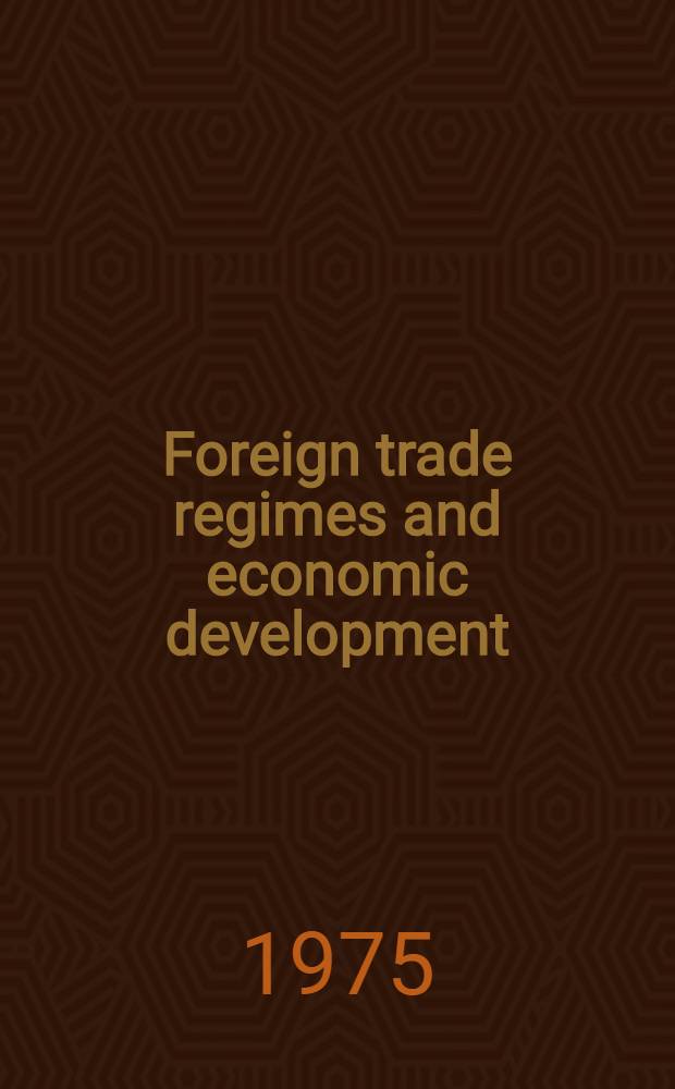 Foreign trade regimes and economic development : A spec. conf. ser. on foreign trade regimes a. econ. development. Vol. 4 : Egypt
