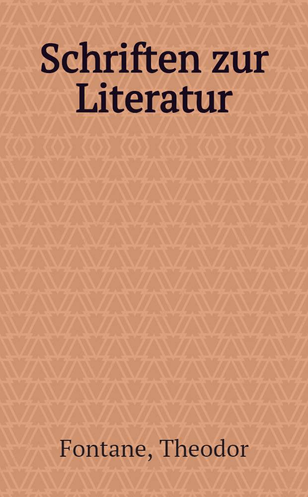 Schriften zur Literatur