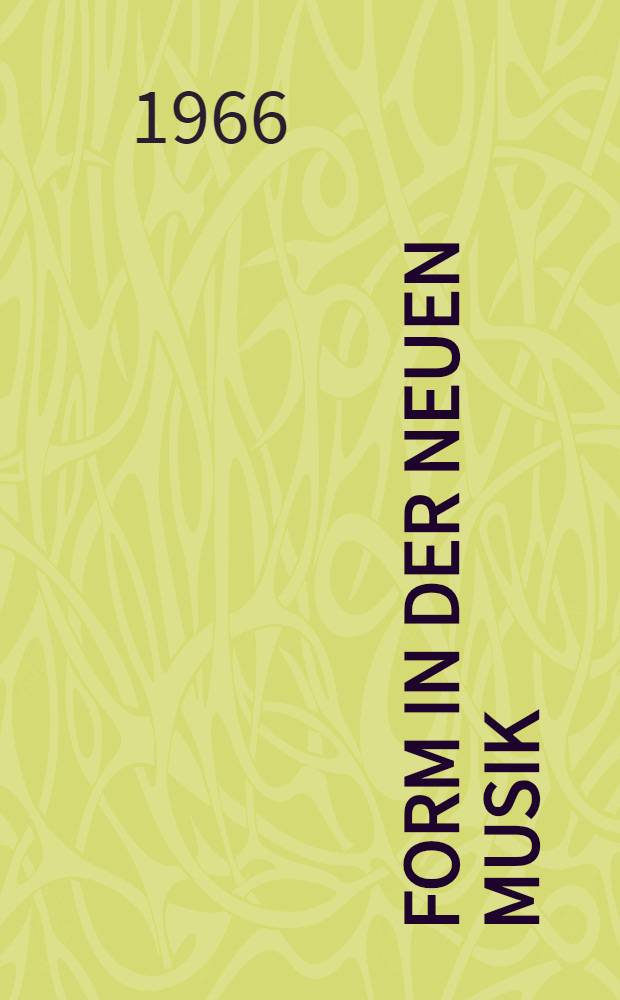 Form in der neuen Musik