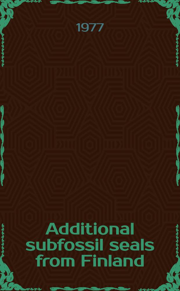 Additional subfossil seals from Finland