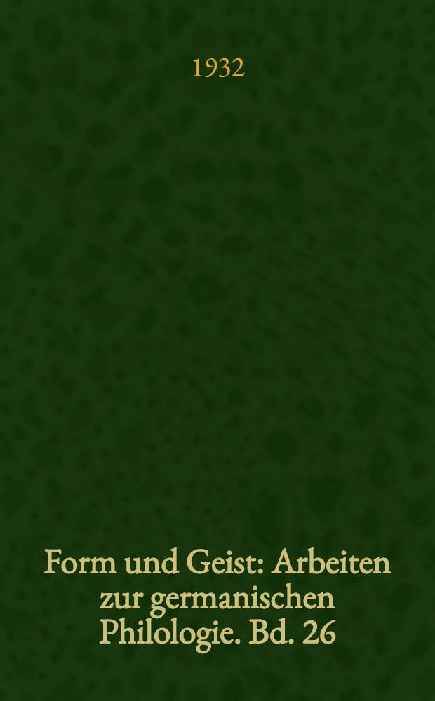 Form und Geist : Arbeiten zur germanischen Philologie. Bd. 26 : Der Todes Gedanke im Werke Thomas Manns