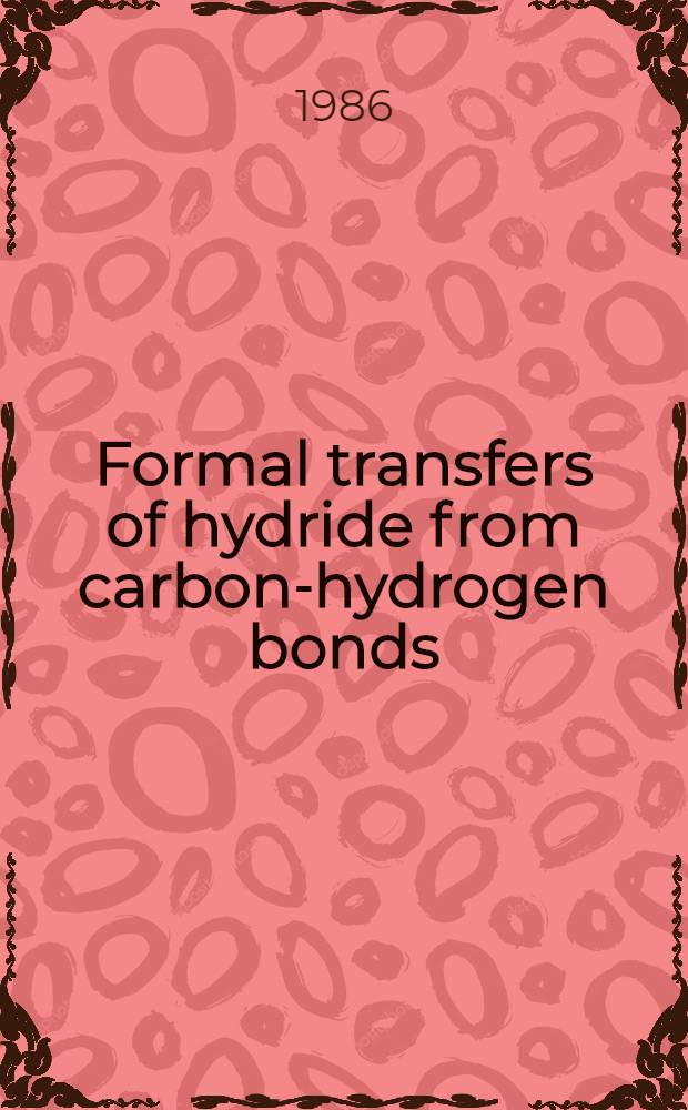 Formal transfers of hydride from carbon-hydrogen bonds