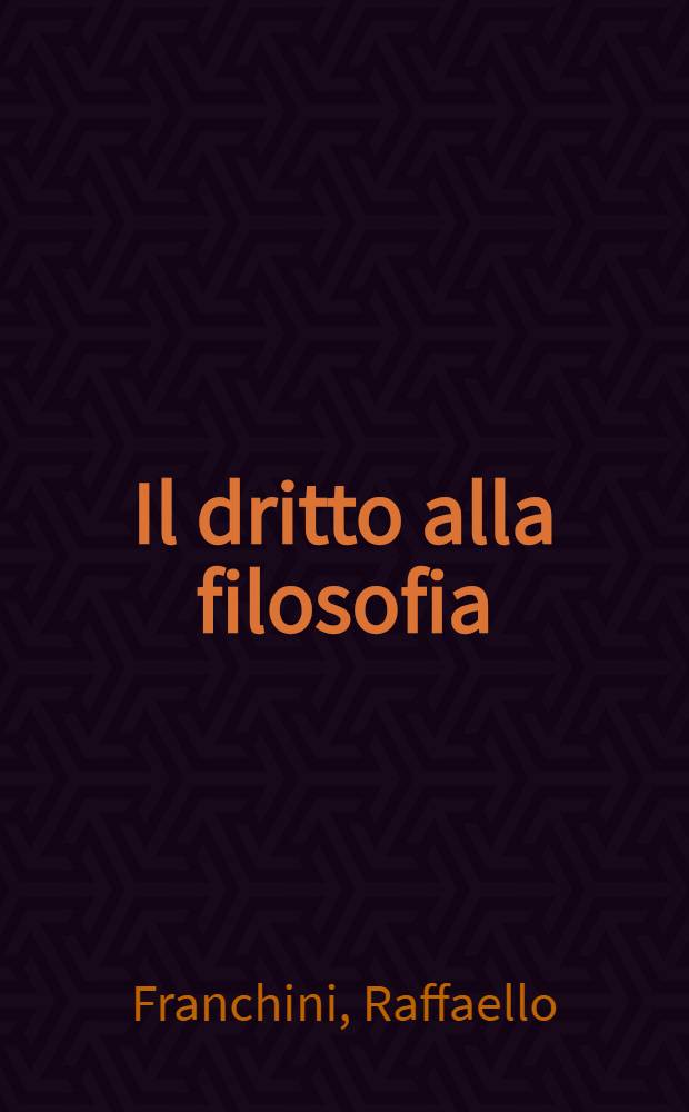 Il dritto alla filosofia