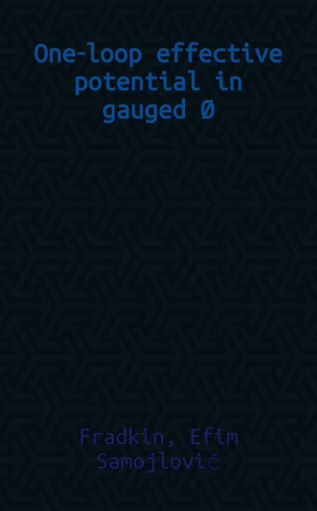 One-loop effective potential in gauged &Oslash;(4) super-gravity