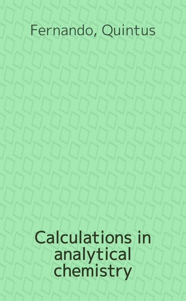 Calculations in analytical chemistry