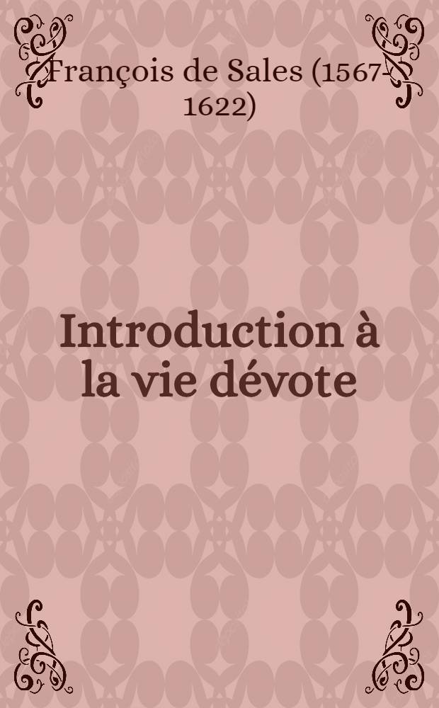 Introduction à la vie dévote