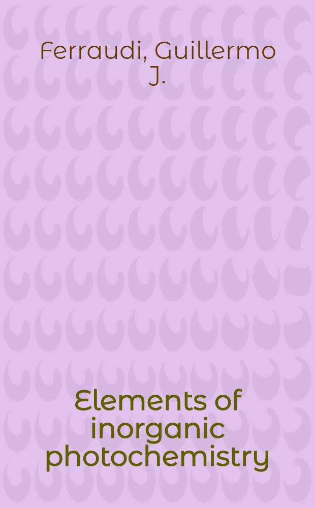 Elements of inorganic photochemistry