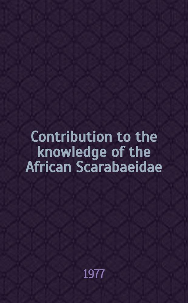 Contribution to the knowledge of the African Scarabaeidae : A new genus of Onitini and some new species of Onitis