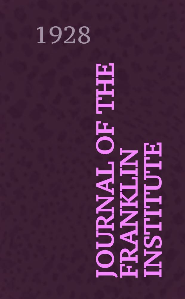 Journal of the Franklin institute : Vol. 205-