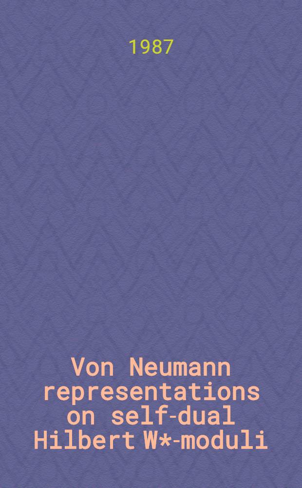 Von Neumann representations on self-dual Hilbert W*-moduli