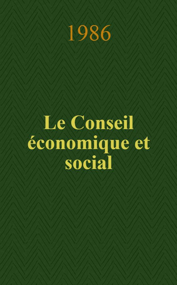 Le Conseil économique et social
