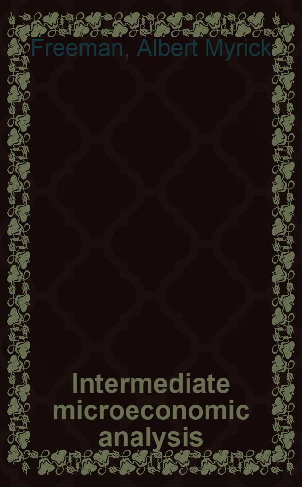 Intermediate microeconomic analysis