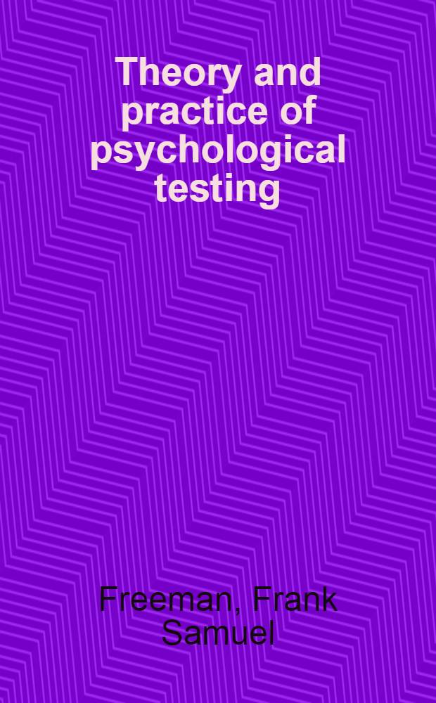 Theory and practice of psychological testing