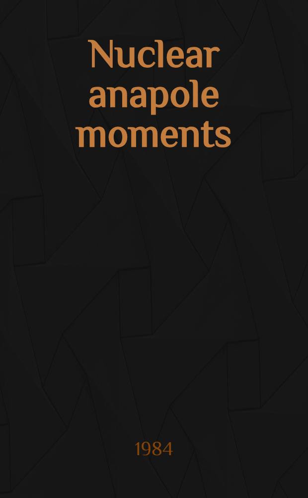 Nuclear anapole moments