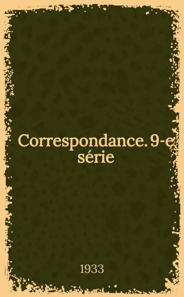 ... Correspondance. 9-e série : (1880) ; Index analytique
