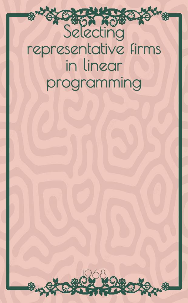 Selecting representative firms in linear programming