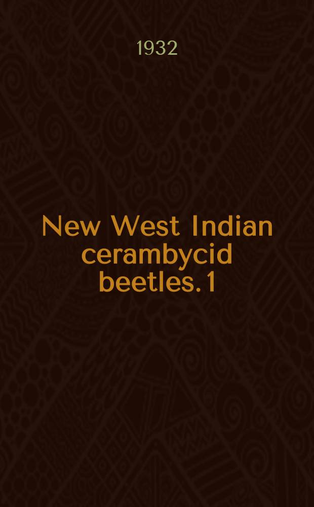New West Indian cerambycid beetles. [1]