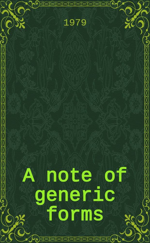 A note of generic forms