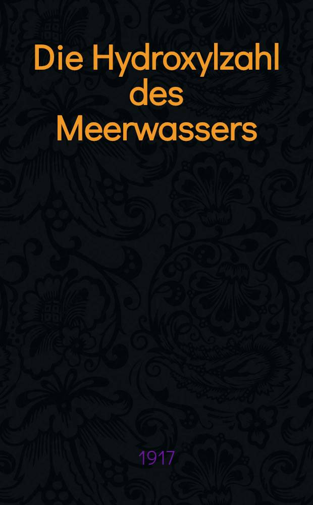 Die Hydroxylzahl des Meerwassers