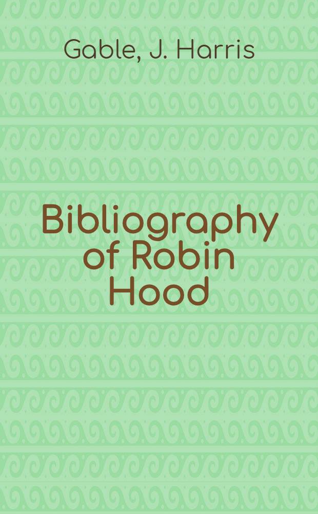 Bibliography of Robin Hood