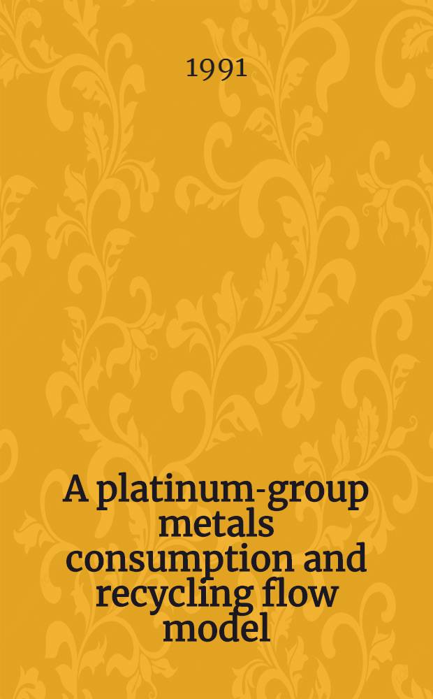 A platinum-group metals consumption and recycling flow model