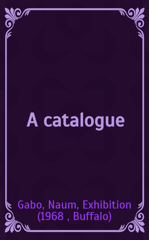[A catalogue]