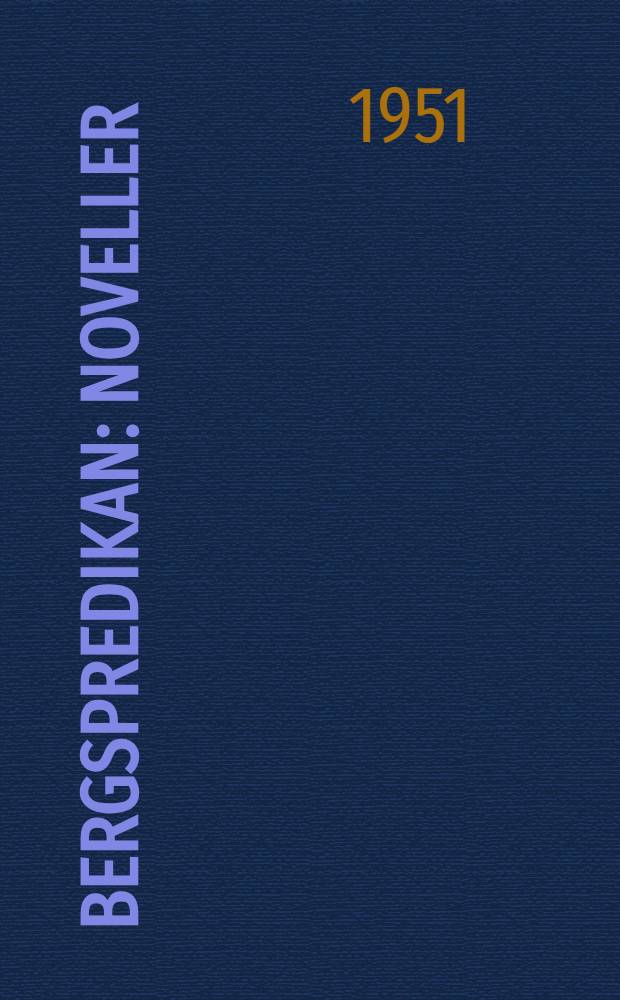 Bergspredikan : Noveller