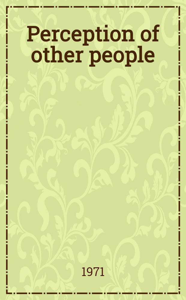 Perception of other people