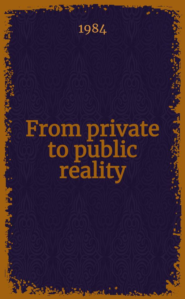From private to public reality : Meaning a. adaption in perceptual processing