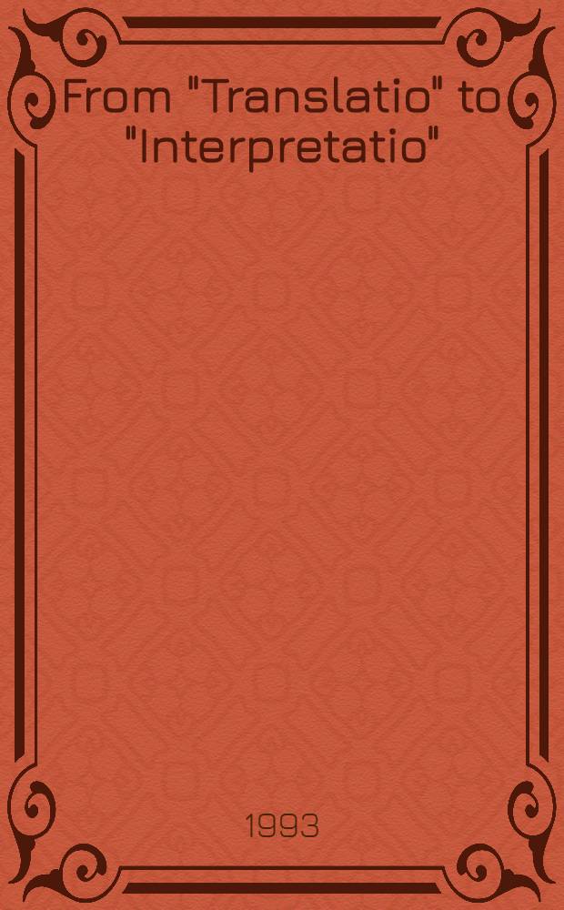 From "Translatio" to "Interpretatio"