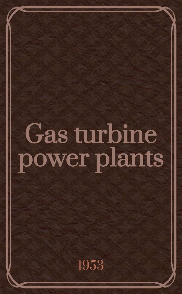 Gas turbine power plants