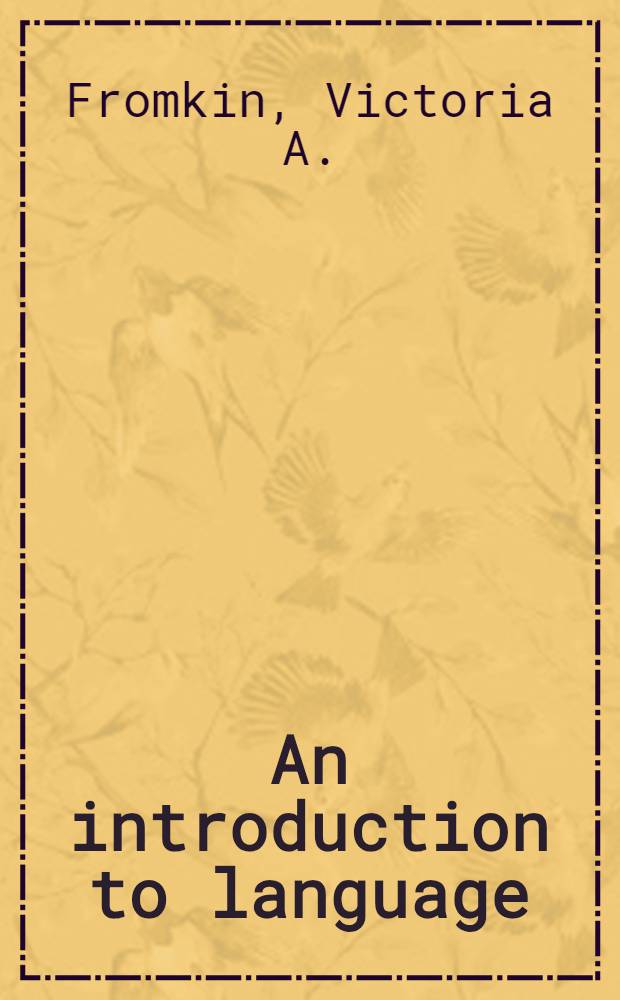 An introduction to language