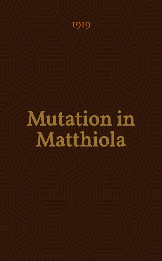 Mutation in Matthiola