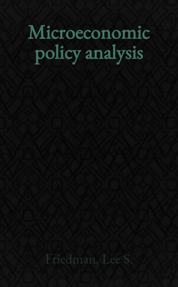 Microeconomic policy analysis