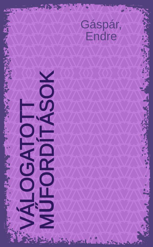 Válogatott műfordítások