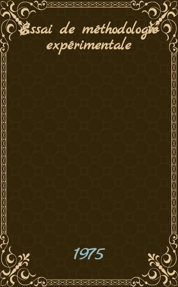 Essai de méthodologie expérimentale : À propos des effets d'un psychotrope, l'"Oxaflozane", dans les états dépressifs : Thèse