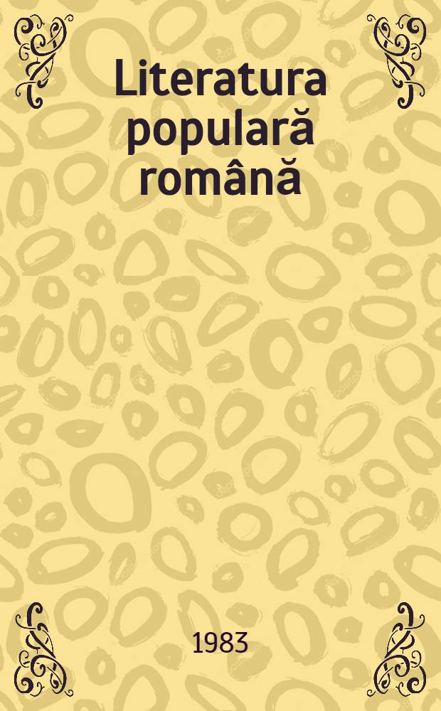 Literatura populară rom&acirc;nă